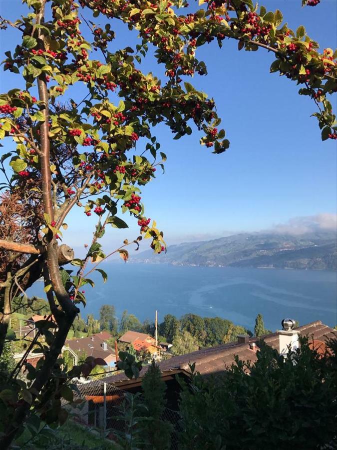 Traumhaftes Chalet Mit Seesicht Krattigen Екстер'єр фото